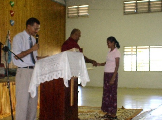 Receiving an award