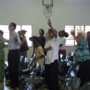 Church in Nadi fiji in worship