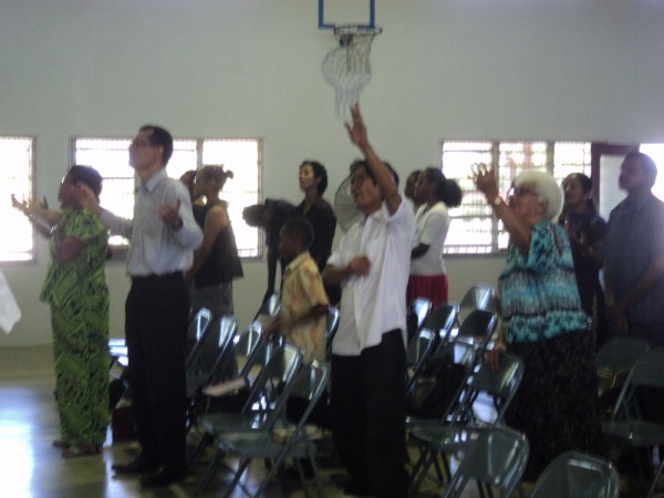 Part of the Church worshipping God