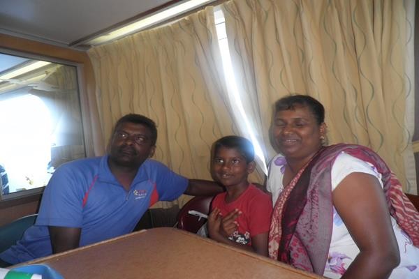 Pastor Vijay's family on Ferry